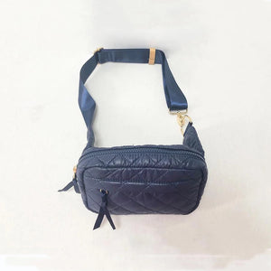 QUILTED BELT BAG FANNY BAG WAIST BAG - BLACK OR NAVY