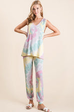 SLEEVELESS TIE DYE FRENCH TERRY KNIT TOP - MULTI