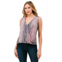 ARIELLA PRINTED SURPLICE TANK - PINK SNAKE