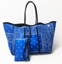 Bandana Neoprene Tote - Black, Blue or Red 🖤💙❤️