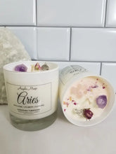 Aries Zodiac Crystal Soy Candle - Reiki Charged 11 oz