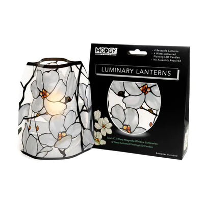 LOUIS C. TIFFANY MAGNOLIA WINDOW LUMINARIES