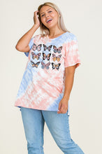 PLUS TIE DYE BUTTERFLIES GRAPHIC TEE TOP 🦋