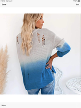 Ripped gradient sweater -  Cobalt Blue, Jade or Latte