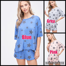 Star all over lounge wear set - Blue, Grey or Pink. Clearance! Final sale! Was $50 now only $25!