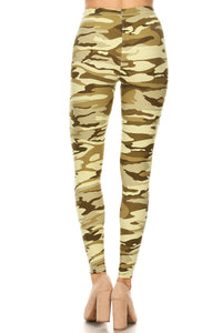 Camouflage Full Length OS Leggings Olive Blend