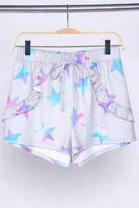 Star Print Knit Shorts - Heather Grey Multi