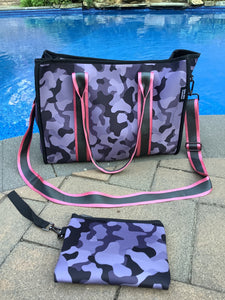 Neoprene Tote Bag - Purple Camo