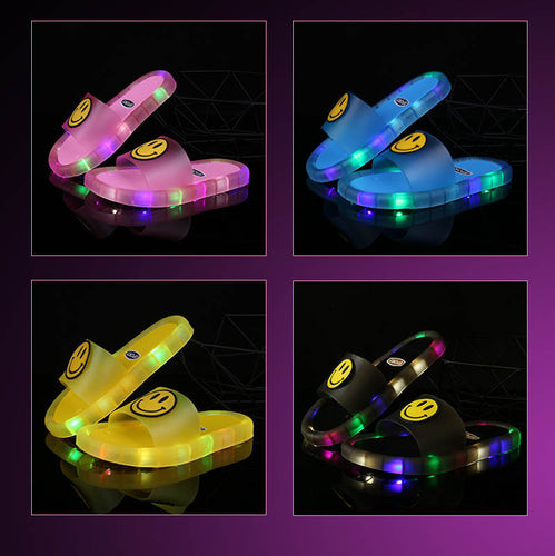 Boys and Girls Summer Slides With LED Smile Face Design  😃 - Assorted Colors