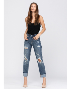 Judy Blue Bleach Splash Boyfriend Jeans