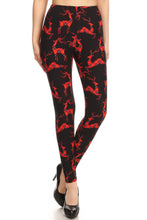 Plaid Reindeer Silhouette Printed OS Leggings