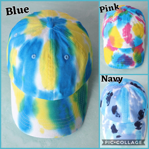 Multicolored Tie Dyed Baseball Cap - Assorted Colors