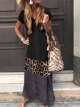 Animal Print Color Block Dress - Black/Charcoal. Clearance!