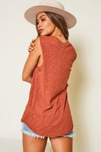 Sleeveless Distressed Laser Cut Tank Top - Merlot, Off White, Olive or Sienna