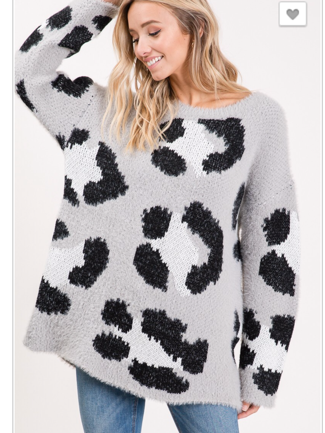 Fuzzy Black Leopard Sweater