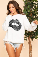 High quality sweatshirts with leopard lace lip - Black, Charcoal or Grey