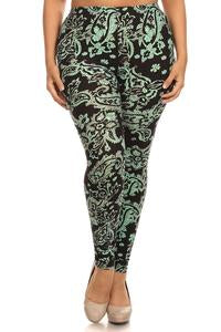 Mint Leaves Plus Full Length Leggings