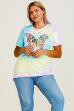 PLUS TIE DYE BUTTERFLY FLOWER TOP