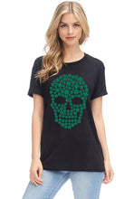 🍀 CLOVER SKULL ST PATRICK'S DAY GRAPHIC, ROUND NECK TEE - Charcoal or Black