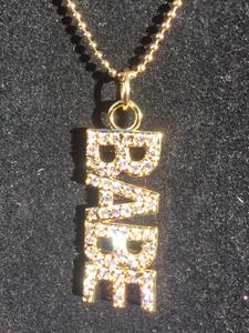 Babe Gold Bling Pendant on Gold Adjustable Chain