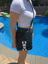 Skull Black Metallic neoprene crossbody