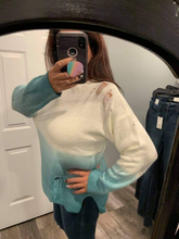 Ripped gradient sweater -  Cobalt Blue, Jade or Latte