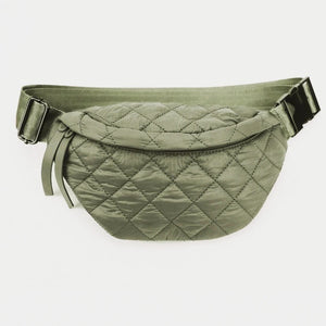 Quilted Puffer Fanny Pack - Tan, Black or Olive