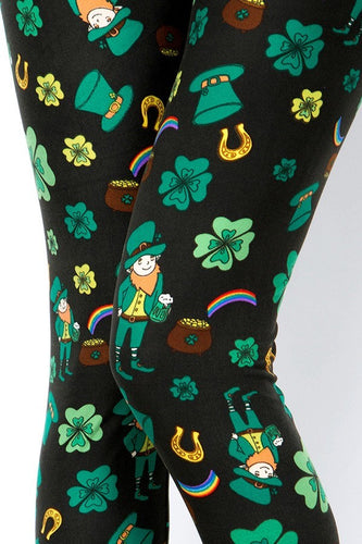 Shamrocks 🍀, Horseshoes & Rainbows 🌈 OS Leggings