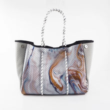 Light Aqua Geode Neoprene Tote