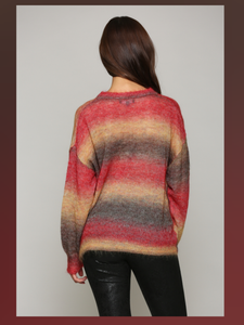 FATE LIGHT WEIGHT MULTI COLOR SWEATER - RED