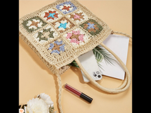 Paper Straw Handwoven Crochet Shoulder Bag - Natural or Taupe