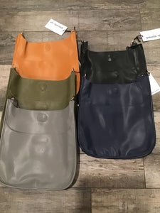 SOFT FAUX LEATHER CLASSIC MESSENGER-NO STRAP ATTACHED!!!! -   BLACK, GREY, ARMY, NAVY, CAMEL