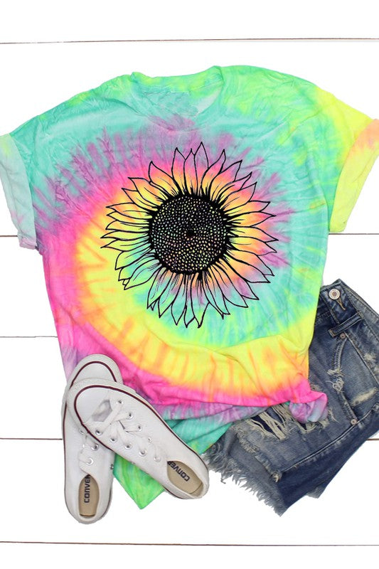 Sunflower Tie Dye🌻Youth Tee