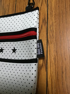 White Neoprene Crossbody Black Stars