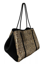 Snake Gold Metallic with Black Sides Neoprene Tote