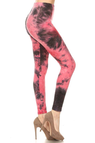 Tie dye printed, OS full length, high waisted leggings