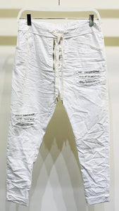 MINERAL WASH CRINKLE JOGGER  - LIGHT ARMY or WHITE