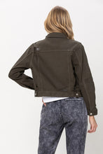 VERVET BY FLYING MONKEY  DISTRESSED OLIVE CLASSIC FIT JACKET