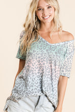 TIE DYE THERMAL WAFFLE V NECK TOP - BLUSH/PASTEL GREEN or PASTEL YELLOW/CORAL