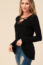 CROSS SPAGHETTI LACE TUNIC TOP - BLACK. Clearance! Final sale! Was $28 now only $18!